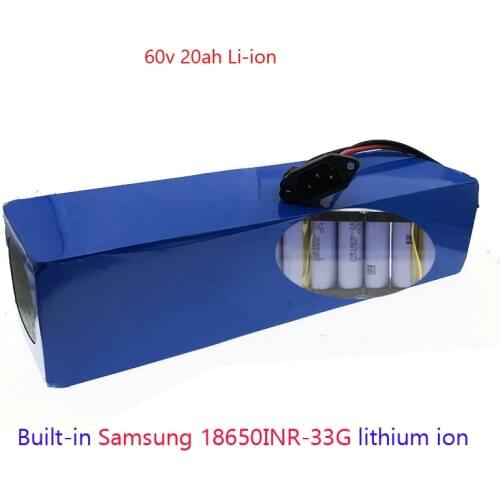 60.0v20000mah Lithium Ion 67.2V Built-in Samsung 18650INR 33G with Smart 60A BMS for Electric Scooter 1000W Motor, Electric Kit