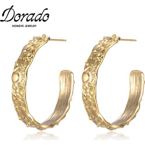 Dorado Retro Punk Style Round Hoop Earrings For Women Circle New Metal High Quality 2020 Fashion Jewelry Brincos Statement