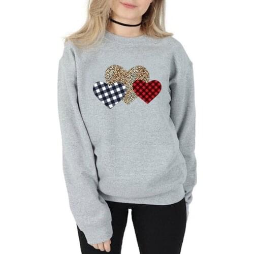 Lover Hoodies Woman Sweatshirt Printing Sweet Heart Jumper Sweatshirts Woman Clothes