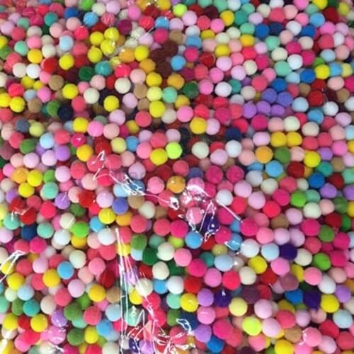 100Pcs DIY Mixed Color Mini Fluffy Soft Pom Poms Pompoms Ball Arts and Crafts good quality