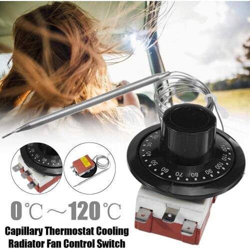 12V 0-120 Degree Thermostat Cooling Fan Radiator Control Button for Car Engines Car Accessories