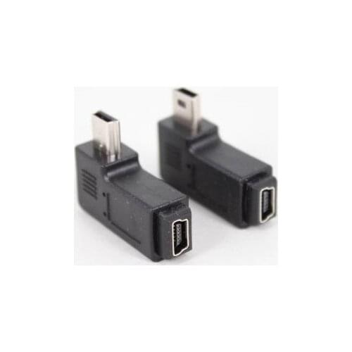 2pcs/lot 90 Degree Left right Mini USB B Male to Mini USB Female Plug Adapters charger