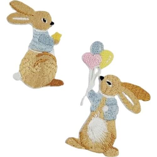 30pcs/lot Embroidery Patch Sticker Rabbit Balloon Jacket Jean Backpack Biker Cellphone Clothing Decoration Accessories Applique