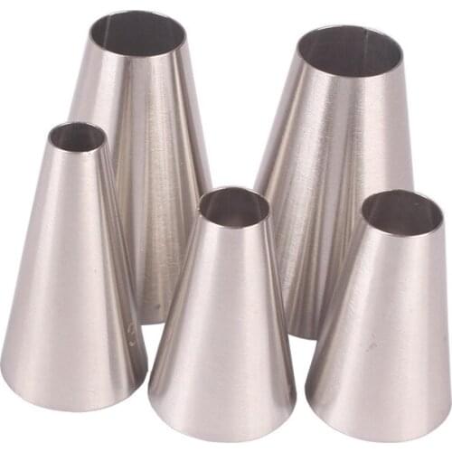 5Pcs/Set Fondant Decor Silver Cakes Decoration Set Kitchen Gadgets Cookies Supplies Round Shape Multi Purpose Pastry Nozzle