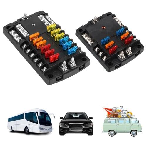 Fuse Box Holder Plastic Cover 60V 300A 6 Ways 12 Ways Blade Fuse Block Block & Warning Indicator For Auto Car Marine Trike