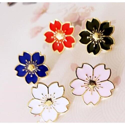 Bx106 Cute/Romantic alloy cherry flower brooch pin badges Clothing handbags shirt Women accessories 1pcs