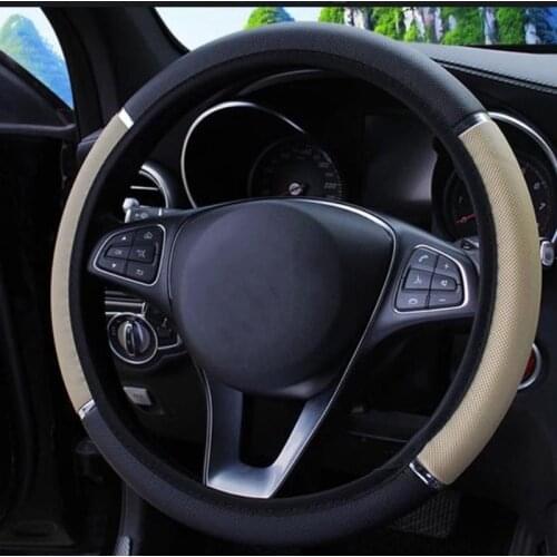 Car Steering Wheel Covers 37-38cm Universal PU Leather Steering-wheel Cover Automobiles Anti-slip Four Seasons Auto Accessories