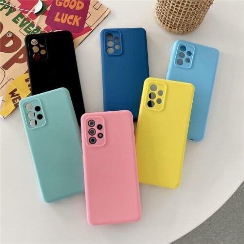 For Samsung Galaxy S21 PLUS Case S21 Ultra S20 FE Luxury Liquid Silicone Soft Cover For Samsung A51 A71 A52 A72 A12 A32 4G 5G