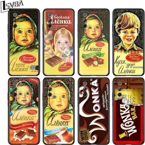 Alenka bar wonka chocolate for Samsung Galaxy S21 Ultra Plus 5G Note 20 10 9 8 S10 S9 S8 S7 S6 Edge Plus Black Phone Case