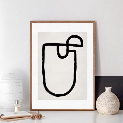 Black Gray Line Drawing Abstract Painting Modern Gallery Wall Art Canvas Print Minimalist Poster Scandinavian Living Room Decor