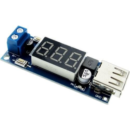 DC 4.5-40V To 5V 2A USB Charger LED Step-down Buck Converter Voltmeter Module Low Power Automatic Protection