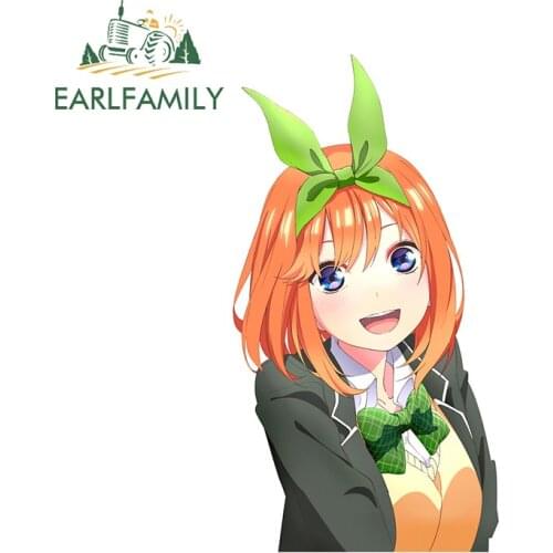 EARLFAMILY 13cm For Yotsuba Nakano 5 Toubun no Hanayome Car Sticker Surfboard Windows Decal Waterproof Vinyl Car Wrap Decals