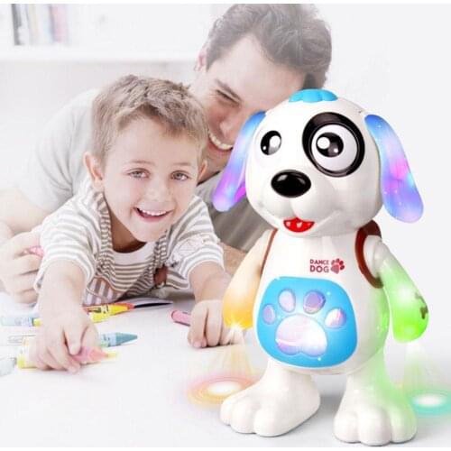 English Packaging Electric Toy Dog Music Light Can Dance And Walk Childrens Vibrato Robot Dog