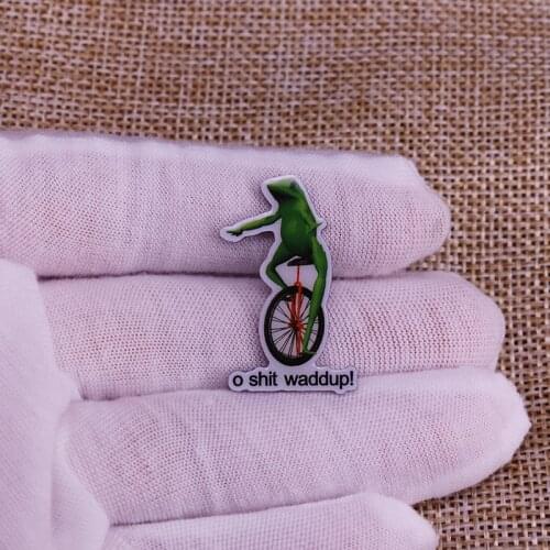 Frog Unicycle enamel pin