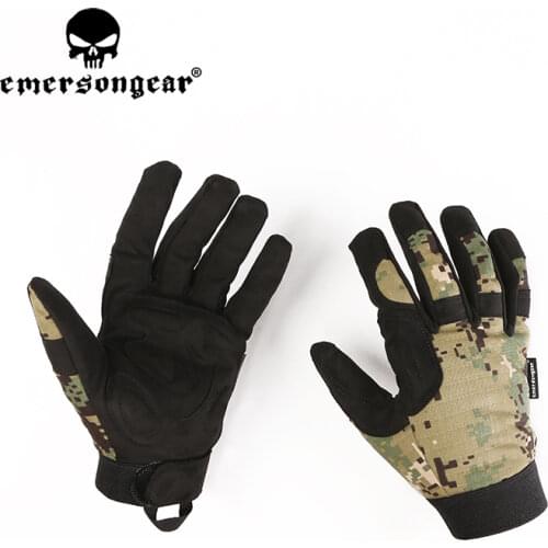 Emersongear Tactical Lightweight Camouflage Gloves Full Finger Duty Military Combat Paintball Shooting Gloves Bicycle Airsoft