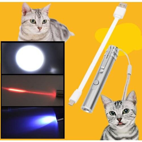 Pet Toy USB Charging Laser Funny Cat Stick Outdoor Flashlight Laser Pen Pet Supplies Qianyi