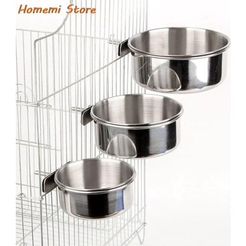 Cat Dog Bowl Stainless Steel Cat Hanging Bowl Safeguard Neck Puppy Cats Feeder Non-slip Base Pet Bowls