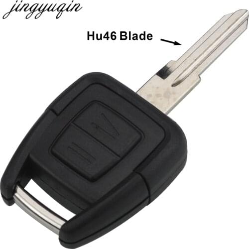 Jingyuqin HU46 Remote Car Key Shell Case For Opel Astra Vectra Zafira Omega 2/3 Button Uncut Blade Fob Cover