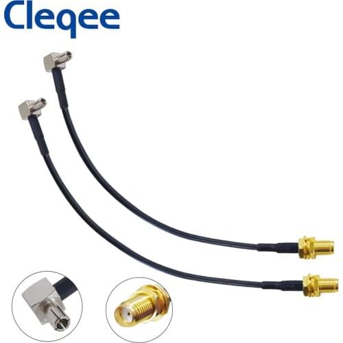 JXSINONE 2pcs TS9 Male Right Angle To SMA Female Jack RG174 Pigtail RF Coax Cable 15cm For HUAWEI Modem