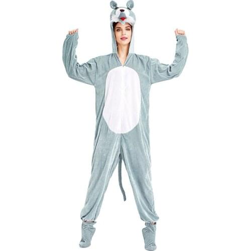 Halloween Costumes New Big Bad Wolf Home Clothes Animal Flannel One-piece Pajamas Stage Clothes