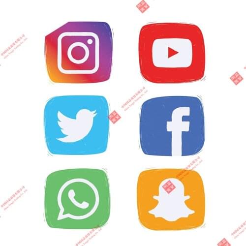 Creative Sticker with Instagram Facebook Social Media IconLaptop Trolley Case Car Sticker Waterproof Sunscreen Decal