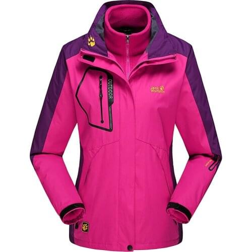 Hooded Three-in-One Raincoat Jacket Mens And Womens COUPLE Plus-size Cotton-padded Clothes Autumn And Winter Warm Jacket