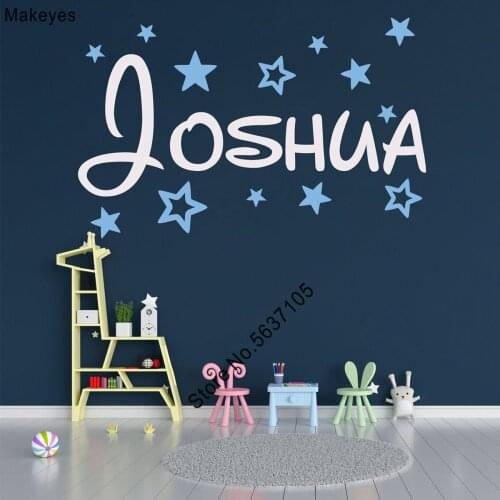 Makeyes Personalized Name Wall Sticker Kids Bedroom Cute Decor Custom Baby Names Wall Decoration Vinyl Wallpaper Home Decor Q971