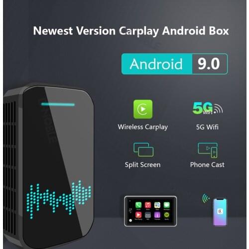 Newest Android 9.0 Carplay Ai Box 4+32G with 5G wifif Support Wireless Carplay Mirror Link Split Screen plug and play car box