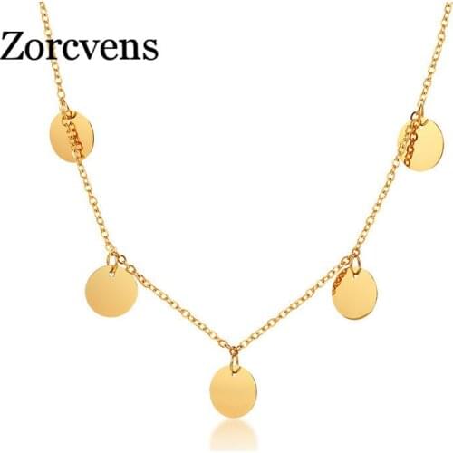 Modyle New Fashion Gold Tone Coin Choker Necklace Women Stainless Steel kolye colar Accessories