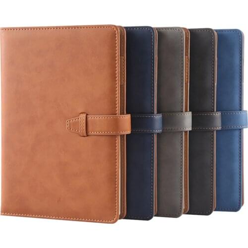 New Office Notebook Agenda Leather Hardcover Notebook A5 Vintage Note Book cover Business Notepad Stationery Supplies