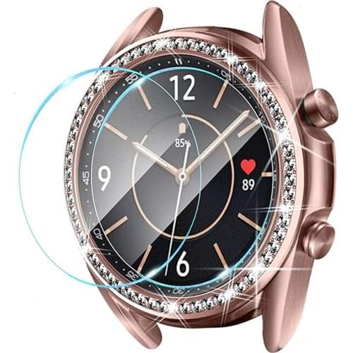 Tempered Glass Film For Samsung Galaxy Watch 3 41mm Bling Bezel With Screen Protector For Galaxy Watch 3 41mm Women Girl