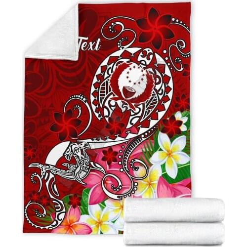 Pohnpei Custom Personalised Blanket Turtle Plumeria Red 3D Printed Wearable Blanket Adults/kids Fleece Blanket Sherpa Blanket