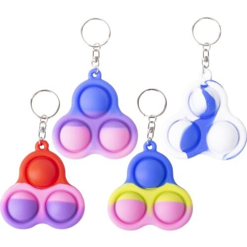 Simple Dimple Fidget Toy Popper Handheld Soft Silicone Stress Relief Hand Sensory Fidget Toys With Key Chain For Special Needs