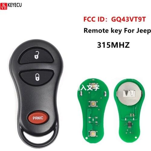 Keyecu New 2+1 Buttons Keyless Remote Key Fob Clicker Transmitte For Jeep Grand Cherokee 1998-2004 For Jeep GQ43VT9T 56036859