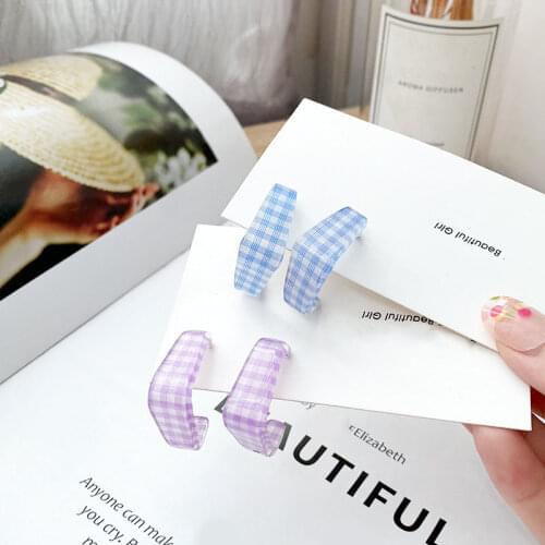 C-shaped Acrylic Earrings for women Korean Geometric Cute Stud Earrings Wedding Party Fashion Jewelry Wholesale Gift