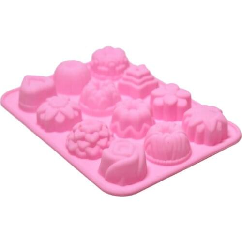 12-Cavity Silicone Chocolate Mold DIY Handmade Soap Form Candy Fondant Molds 3D Flower Shape Cake Decorating Tools