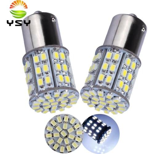 10X 1157 BAY15D S25 64 SMD 1206 LED Turn Light 64 Leds Cold White Backup Lamps Car Turn Signal Lights Lamp Bulb 12V DC