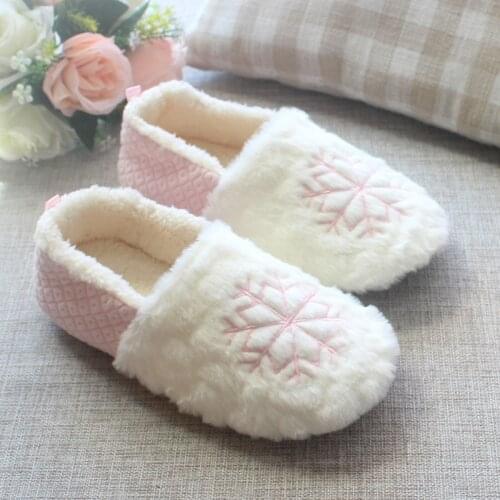 Cross Border Home Big Snowflake Home Winter Cotton Slippers Christmas Sweet Bag With Womens Cotton Nest Shoes