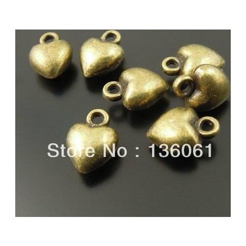 Vintage Bronze 20PCS Love Heart Shaped Charms Pendant For Jewelry Making Findings Bracelets Handmade Accessories Gifts Z1298