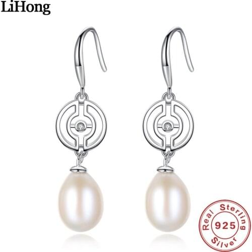 Luxury Brand Jewelry 100% 925 Sterling Silver Earrings Natural Pearl AAA Zircon Earrings Womens Wedding Gifts