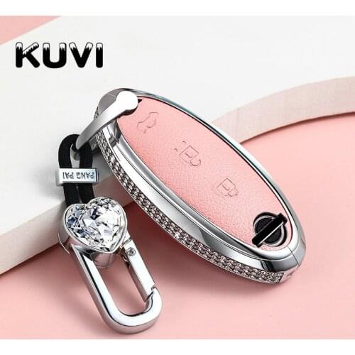 Women Leather Remote Car Key Case Cover for Nissan qashqai skyline Juke Alissa x-trail keyless 3 button Remote protection