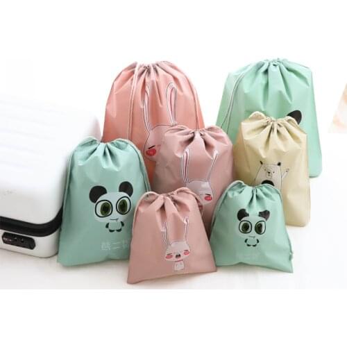 1 Pcs Cartoon Animals Printed PEVA Storage Bags Cosmetic Candy Bags Underwear Beam Baby Clothing Kids Toys Organizer Waterproof