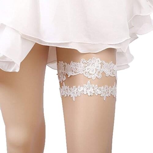 2 Pcs Sexy Bachelorette Party Lace Bride To Be Garter Belt Leg Circle Ring Hen Do Party Wedding Decoration Bridal Shower Wear