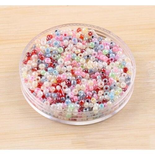 20g 2mm Czech Glass Beads Cream Small Round Loose Crystal Glass Spacer Beads for Handmade Jewelry Diy Clothing Accessories