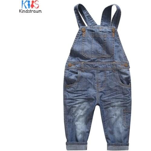 2016 New Arrival Boys & Girls Autumn Solid Denim Jumpsuits Kids Hemming Overalls Children Brand Jeans Pants Infantil , LC531