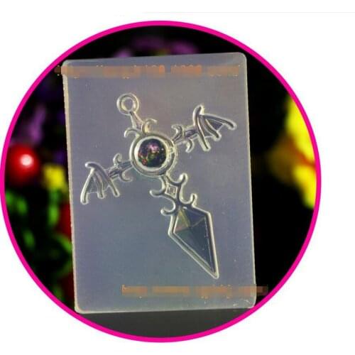 2017 DIY Time Gemstone Cross Vampire Jewelry Pendant Making Clear Silicone Earrings Mould Jewelry Tools Handmade