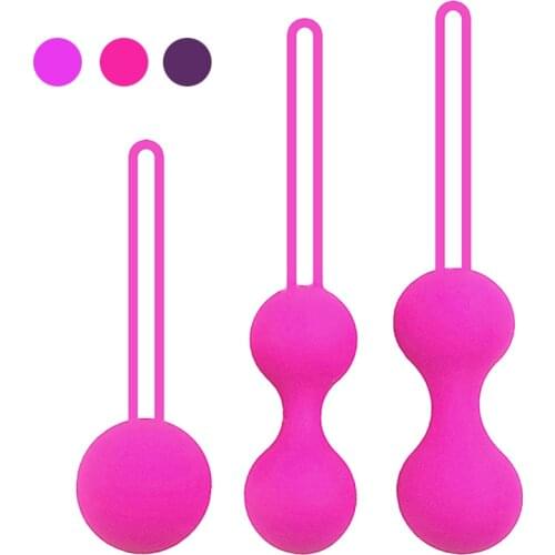 3pcs Safe Silicone Smart Ball Kegel Ben Wa Ball Vaginal Tighten Exercise Machine Vibrator Vaginal Geisha Ball Sex Toys for Women