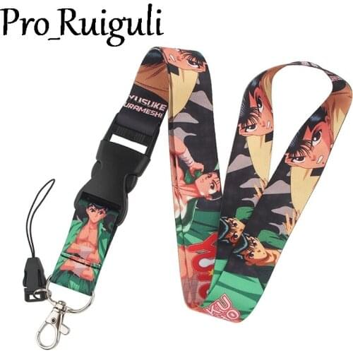 30pcs YuYu Hakusho Lanyard for Keys Phone Cool Neck Strap Lanyard for Camera Whistle ID Badge Cute webbings ribbons Gifts