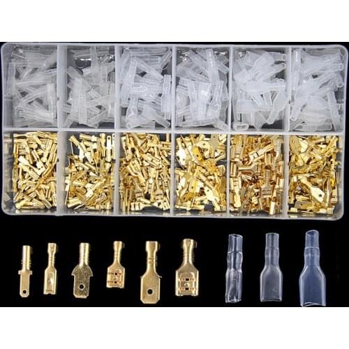 450pcs 2.8mm 4.8mm 6.3mm Plug Spring Female Male Spade Crimp Terminals Connector Car Speaker Electrical Wire Connectors Set