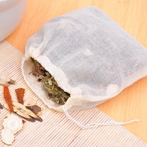 5pcs Gauze Storage Bag Reusable Drawstring Herbal Tea Pouch Environmental Protection Non Toxic Decoction Residue Filter Sack